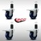 Service Caster 3.5'' SS Solid Poly Swivel 1-5/8'' Expanding Stem Caster Set Total Lock Brake, 4PK SCC-SSEXTTL20S3514-SPUS-158-4 - alternate 3